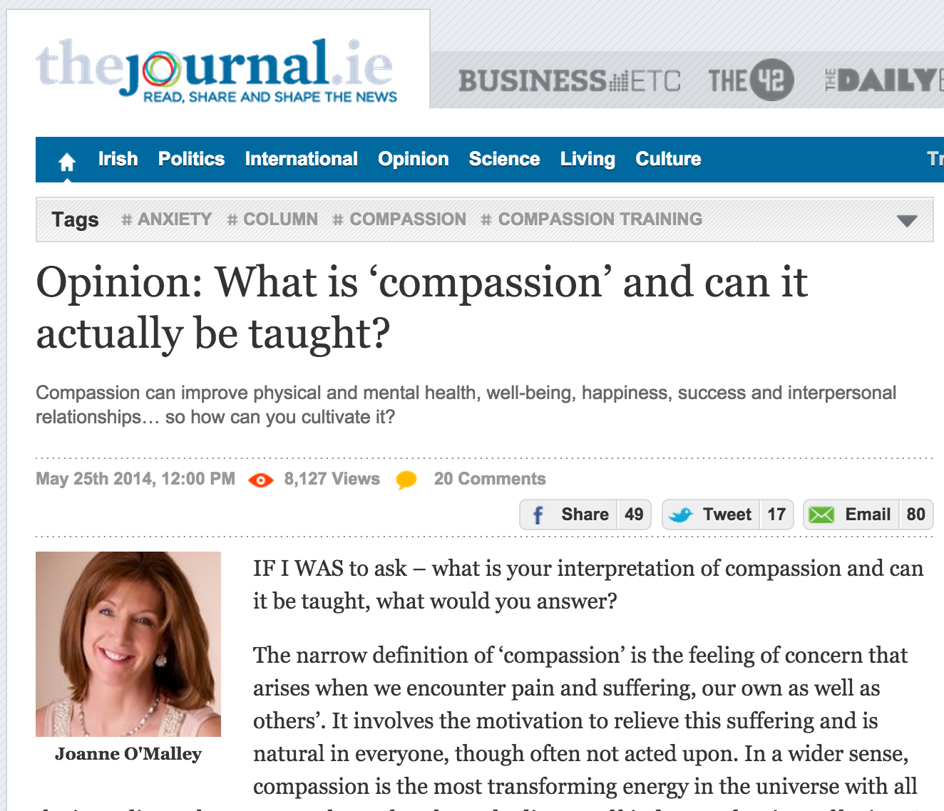 The Journal : Opinion: What is ‘compassion’?